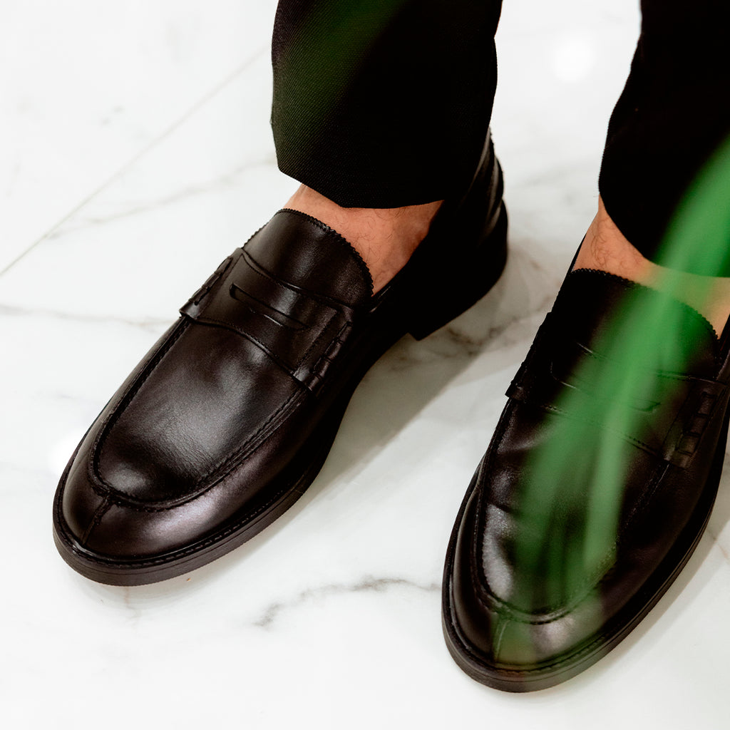 Mocassins en cuir - Noir