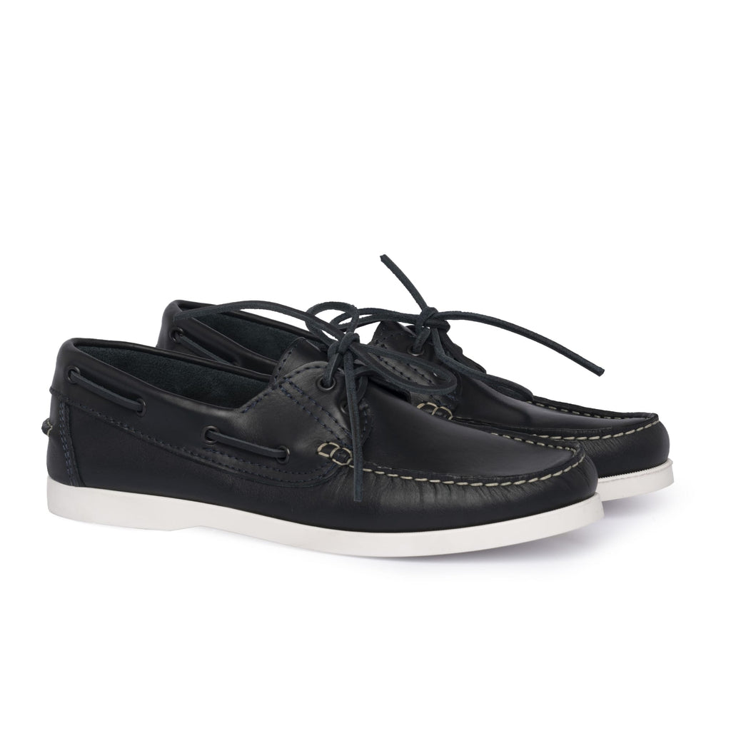 Mocassins Bateau 01 avec lacets en cuir bleu