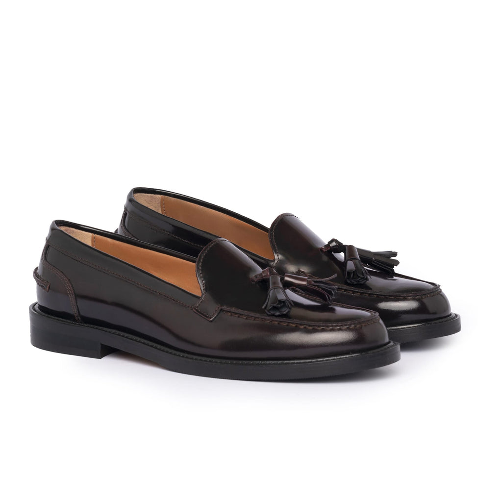 Mocassins A104PN Femme avec nœud en cuir - Bordeaux