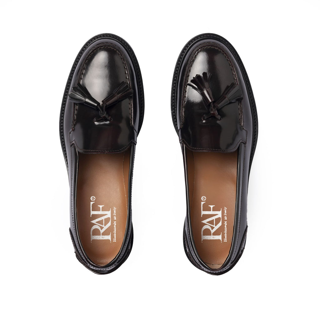 Mocassins A104PN Femme avec nœud en cuir - Bordeaux