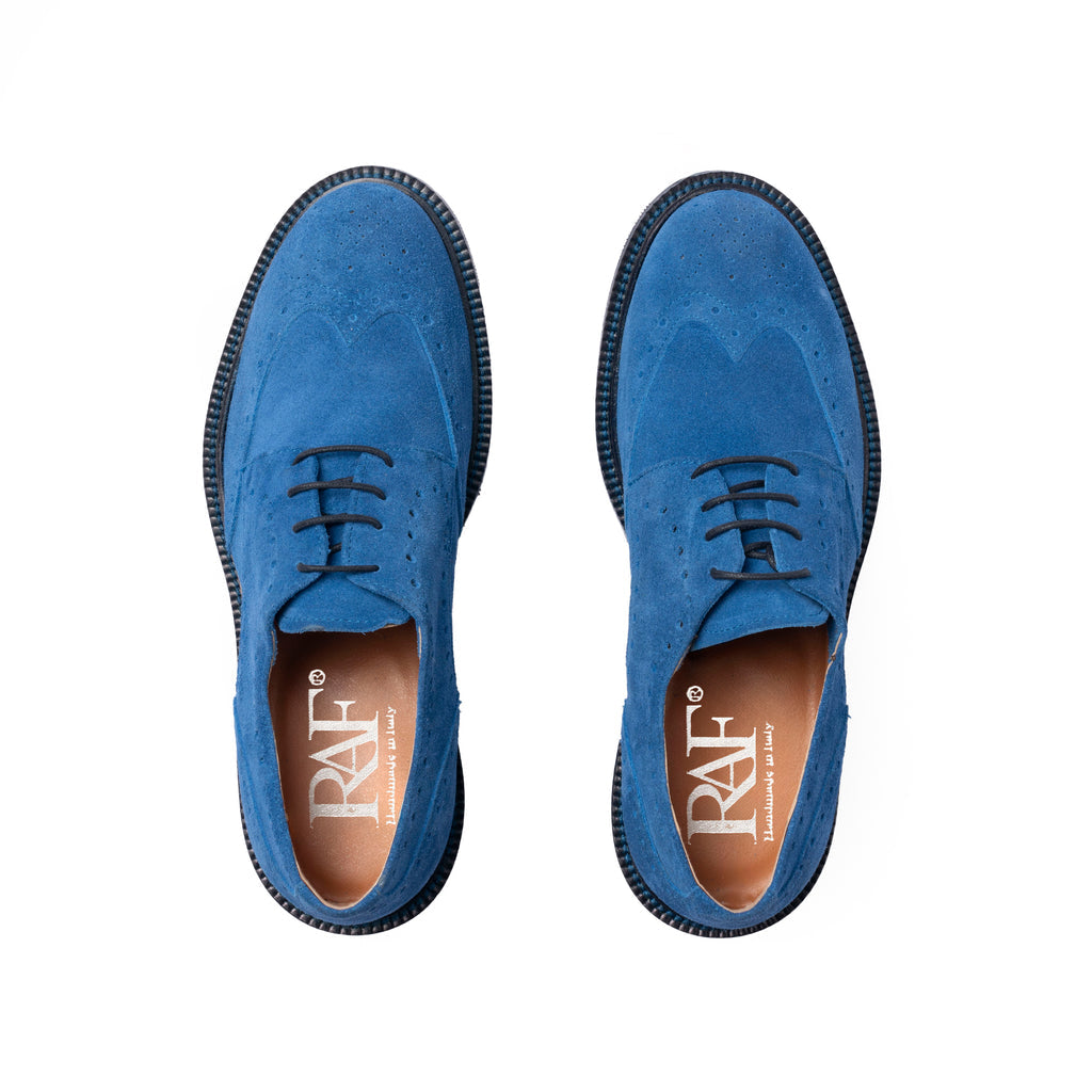 Richelieu Femme en Daim Cobalt