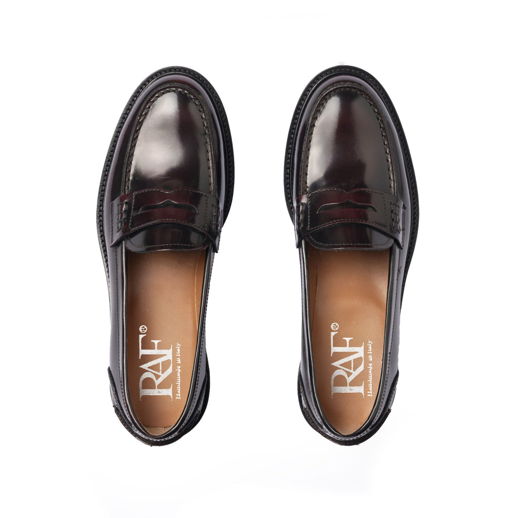 Mocassins Femme en cuir bordeaux