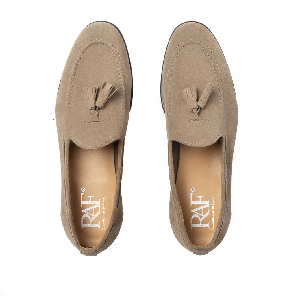 Mocassins avec nœud en daim - Taupe
