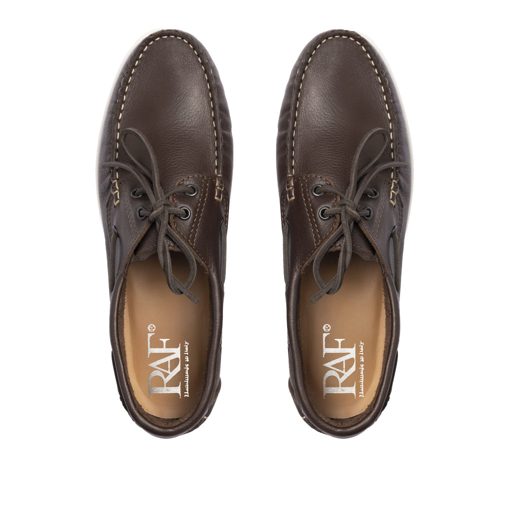 Mocassins Bateau 01 avec Lacets en Cuir tête de Moro