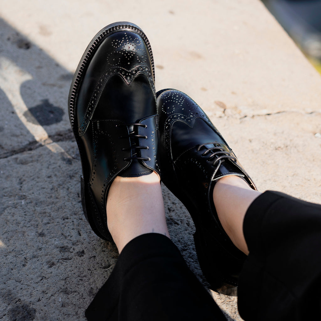 Richelieu Femme en cuir abrasif