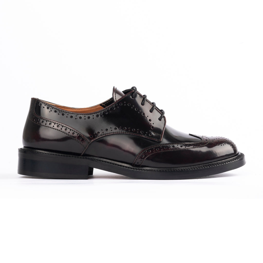 Richelieu Femme en cuir Bordeaux