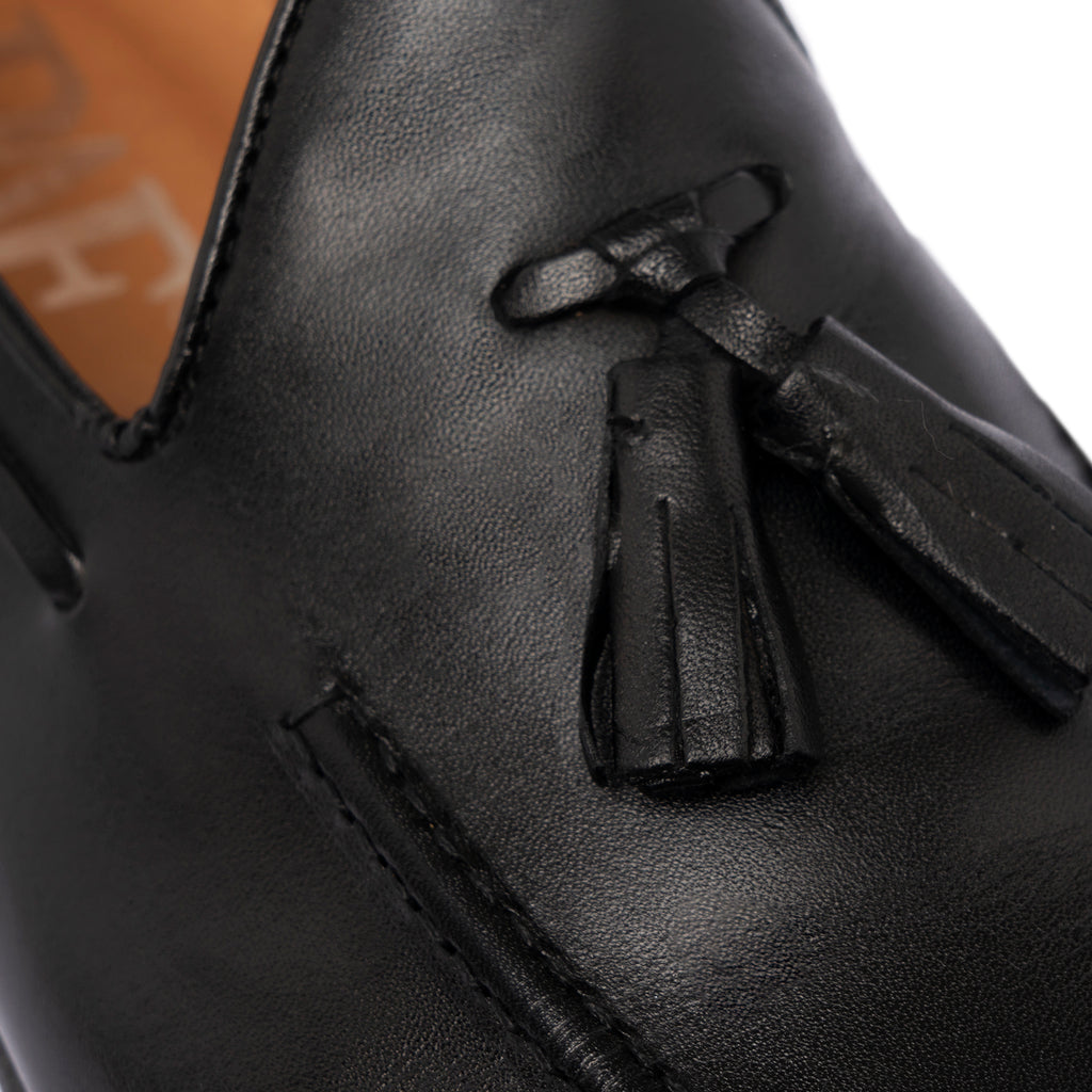 Mocassins à nœud en cuir - Noir