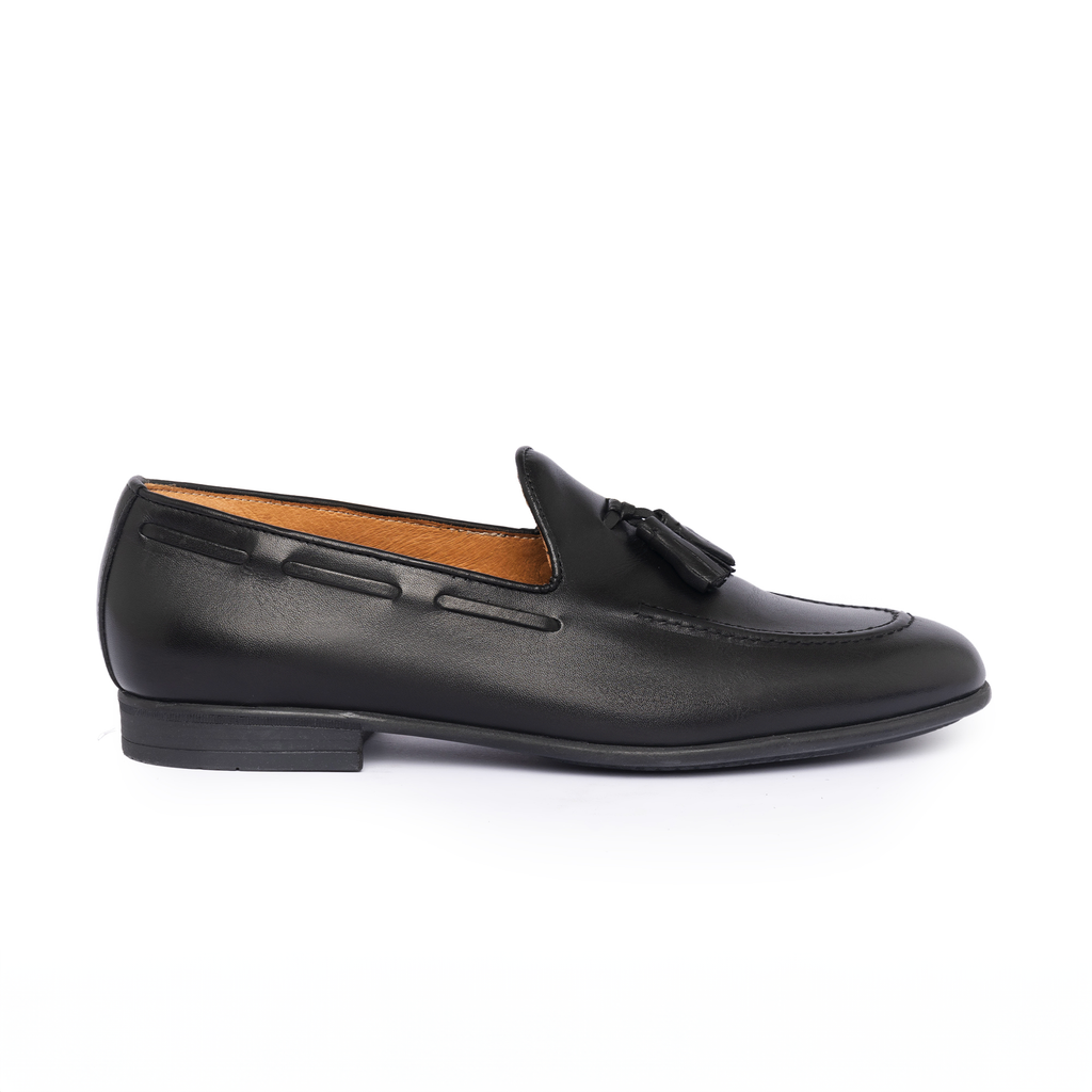 Mocassins à nœud en cuir - Noir