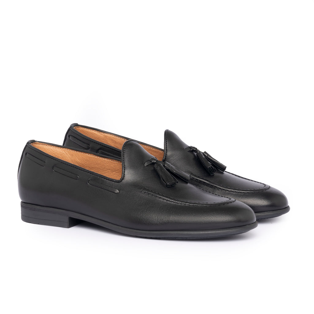 Mocassins à nœud en cuir - Noir