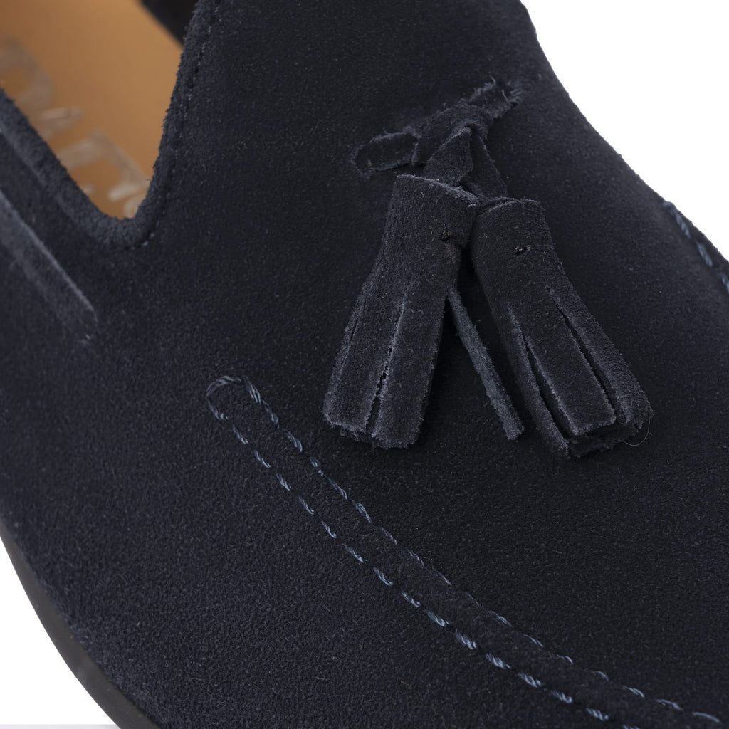 Mocassins avec nœud en daim - Bleu