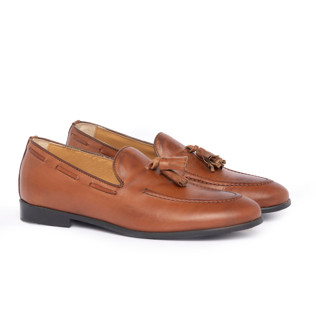 Mocassins avec nœud en cuir - Cuir