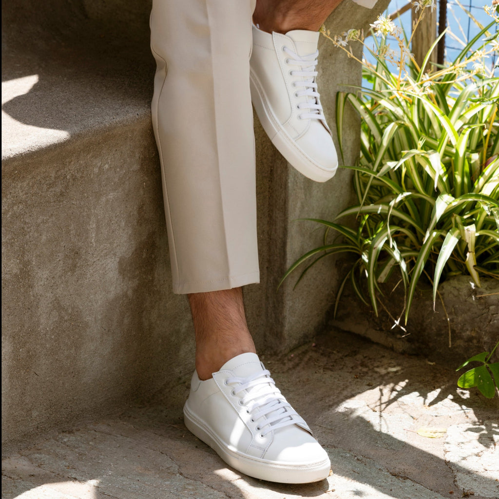 Sneakers Homme en cuir - Blanc