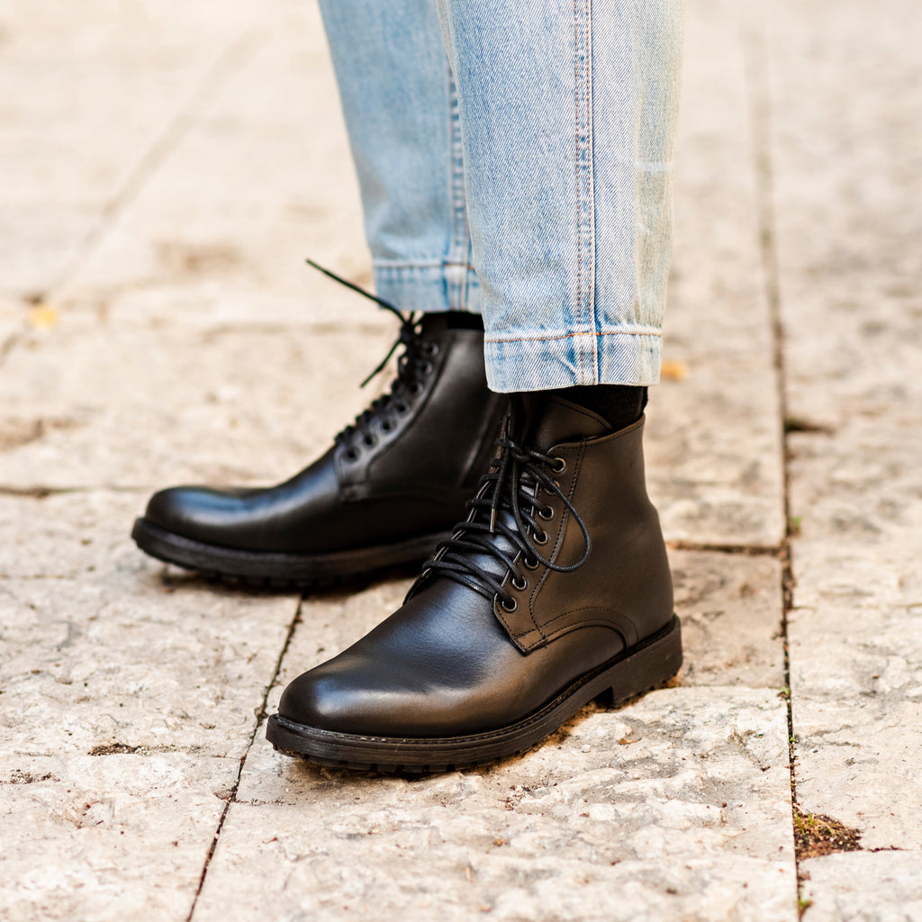 Bottines en cuir - Noir