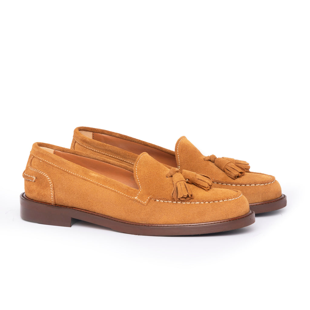 Mocassins A104PN Femme avec nœud en daim - cuir