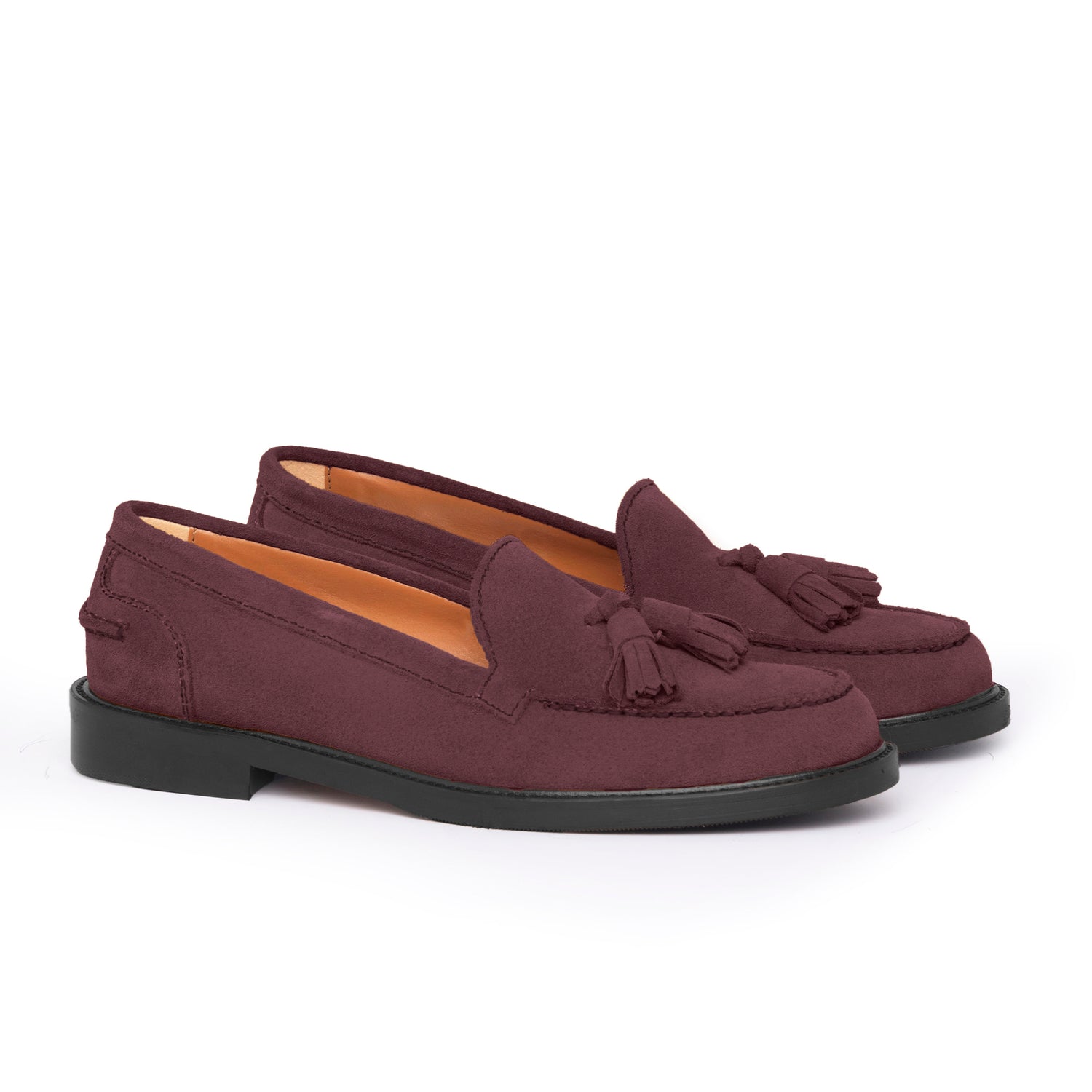 Mocassins Femme avec Nœud en Daim - Bordeaux