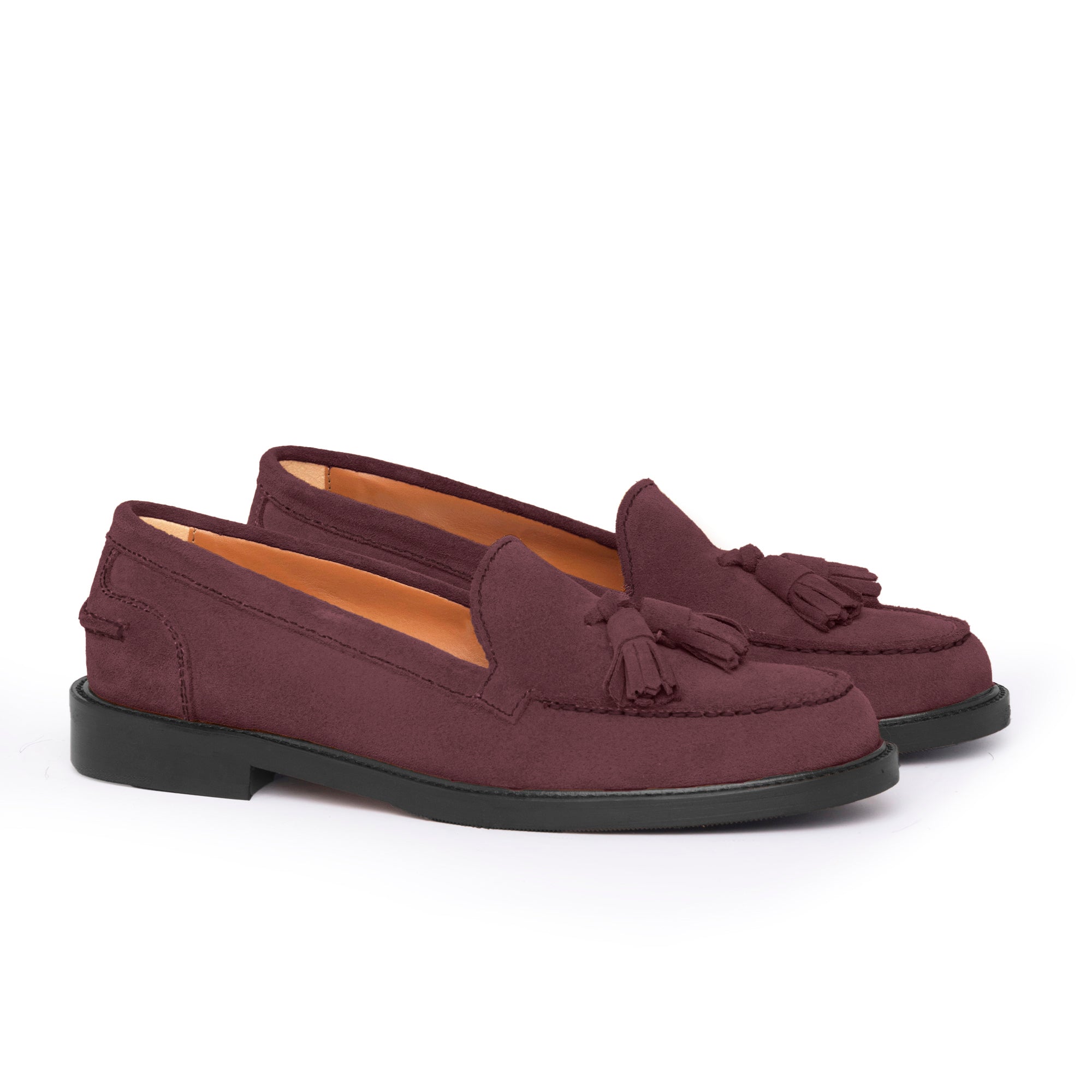 Mocassins Femme avec Nœud en Daim - Bordeaux