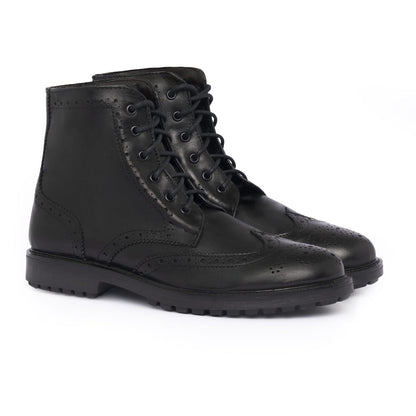 Bottines décorées en cuir - Noir