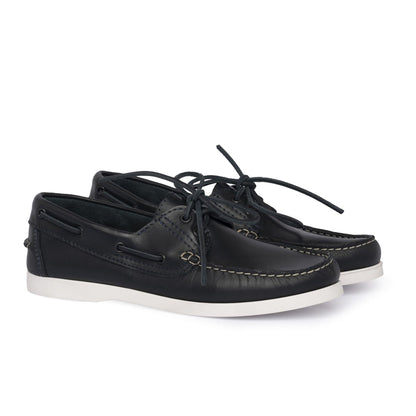 Mocassins Bateau 01 avec lacets en cuir bleu