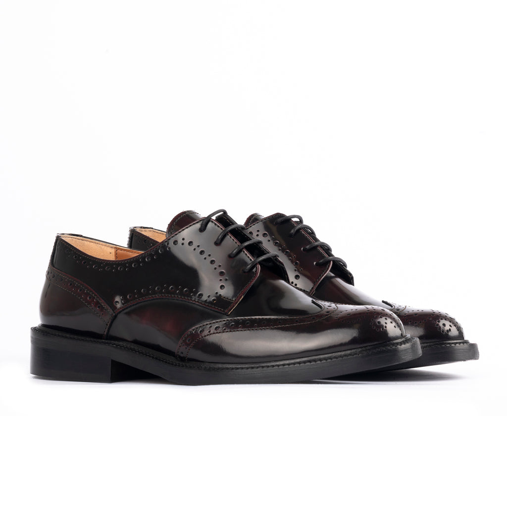 Richelieu Femme en cuir Bordeaux