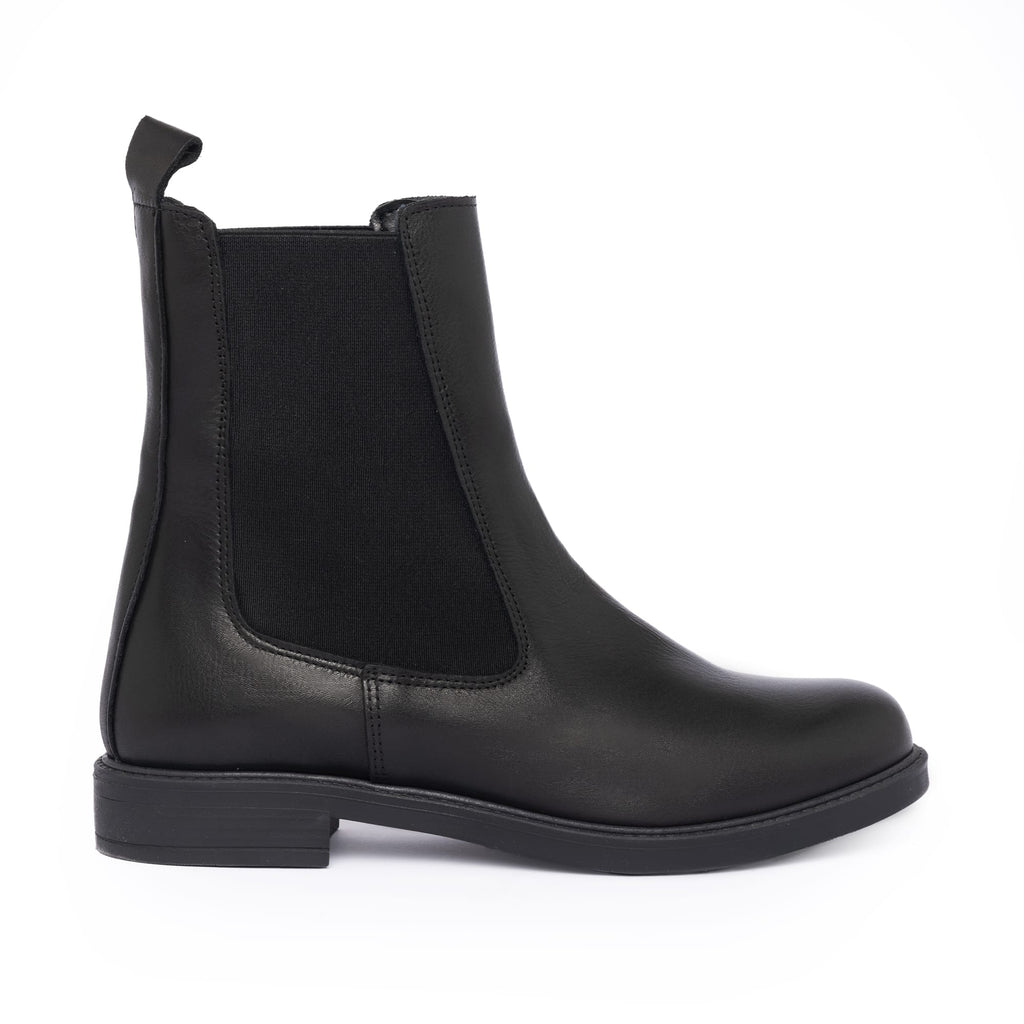 Bottines Beatles Femme en Cuir - Noir