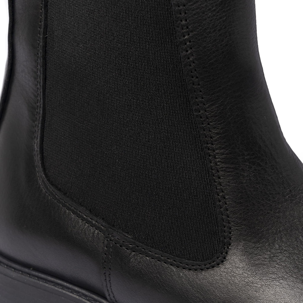 Bottines Beatles Femme en Cuir - Noir
