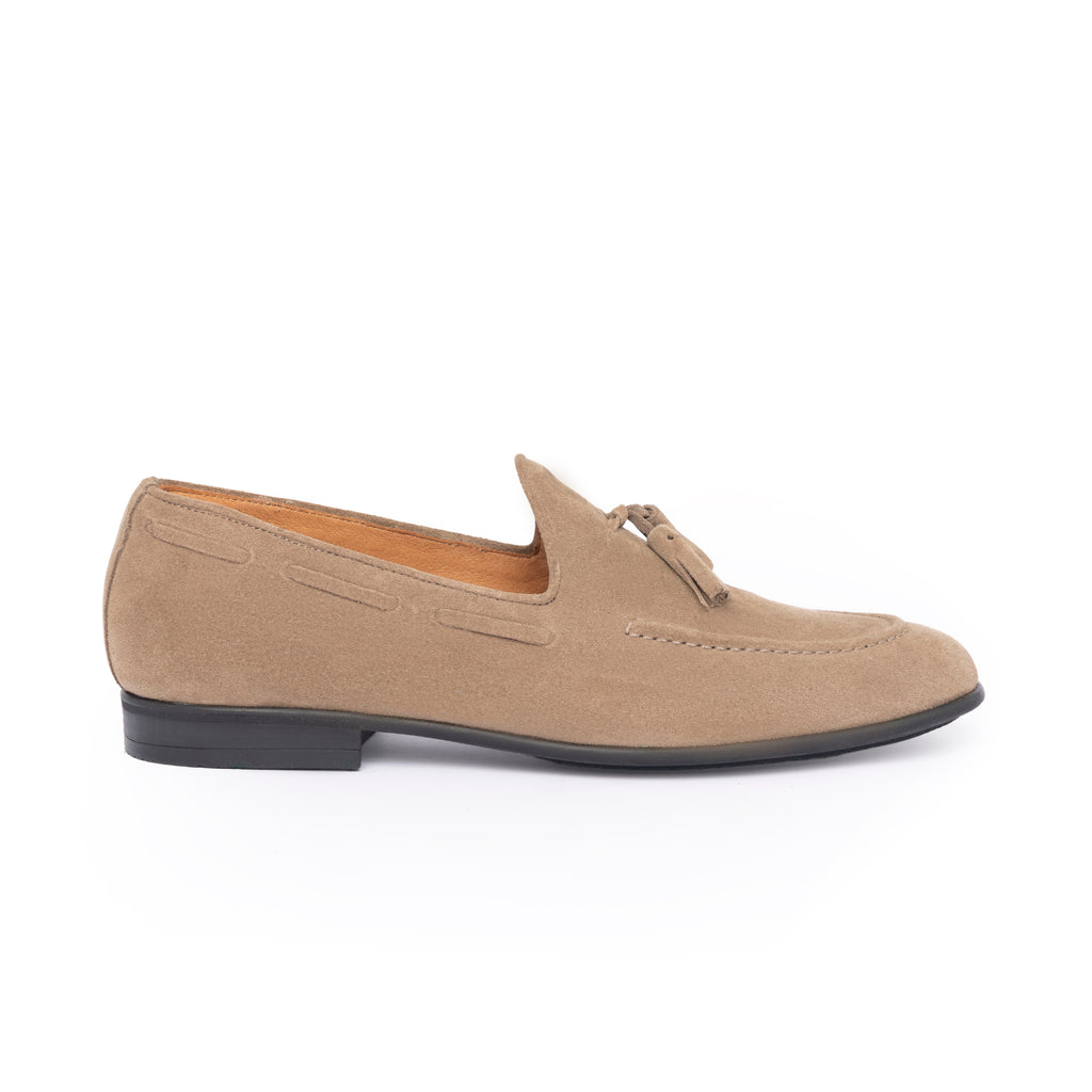 Mocassins avec nœud en daim - Taupe