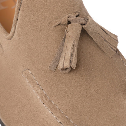 Mocassins avec nœud en daim - Taupe