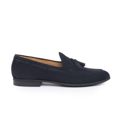 Mocassins avec nœud en daim - Bleu