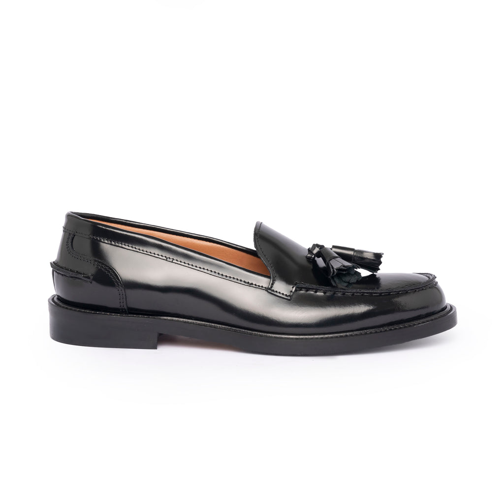 Mocassins A104PN Femme avec nœud en cuir - Noir