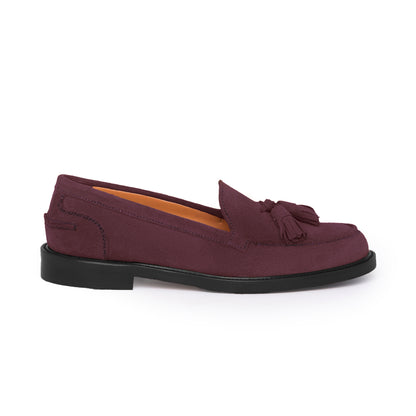 Mocassins Femme avec Nœud en Daim - Bordeaux