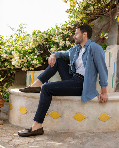 Mocassins Gommino en cuir- Tête de Moro