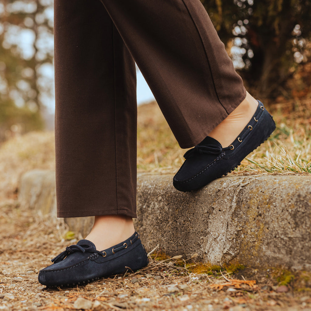 Mocassin D Femme en daim - Bleu
