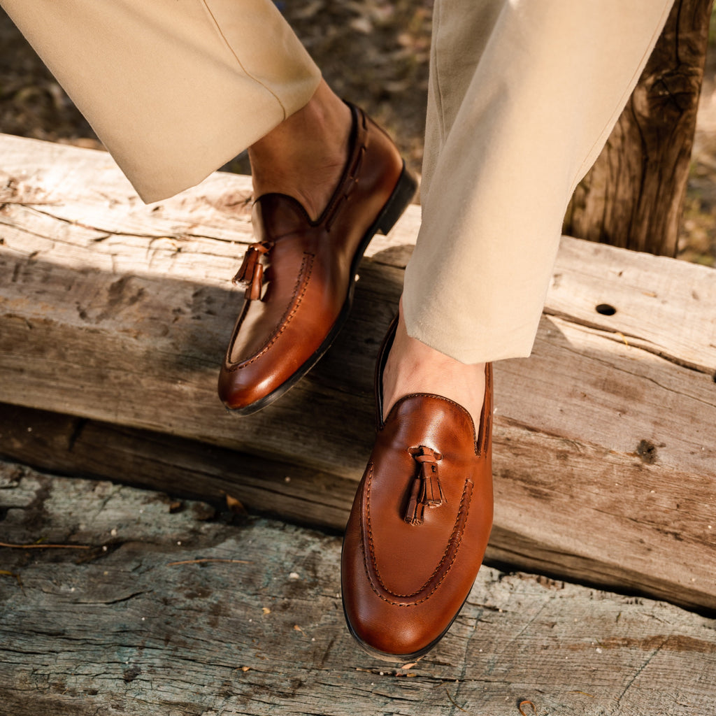 Mocassins avec nœud en cuir - Cuir