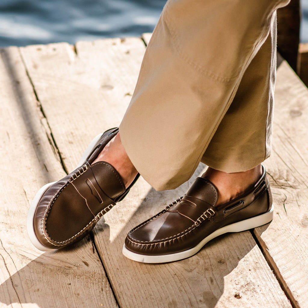 Mocassins Bateau 02 avec Bandeau en Cuir Tête de Moro