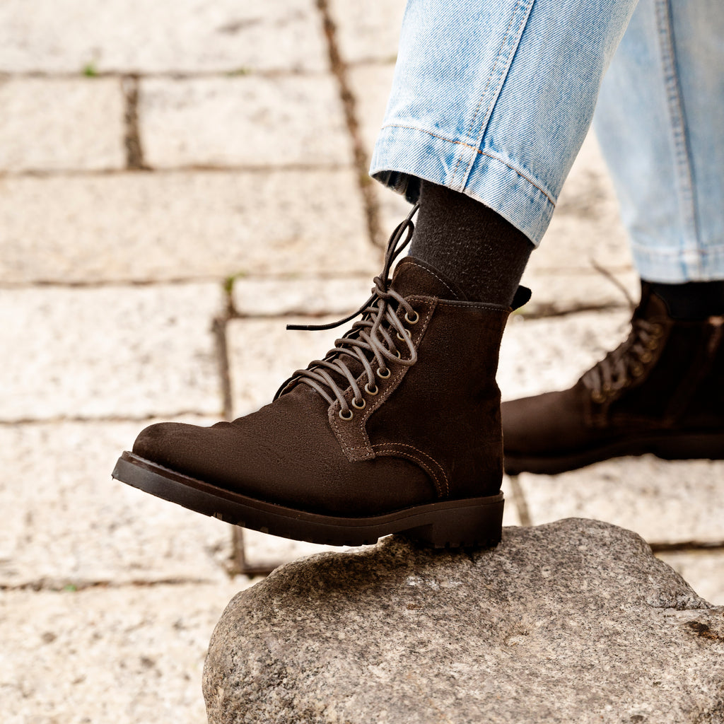 Bottes Lisses en Suède - Tête de Moro
